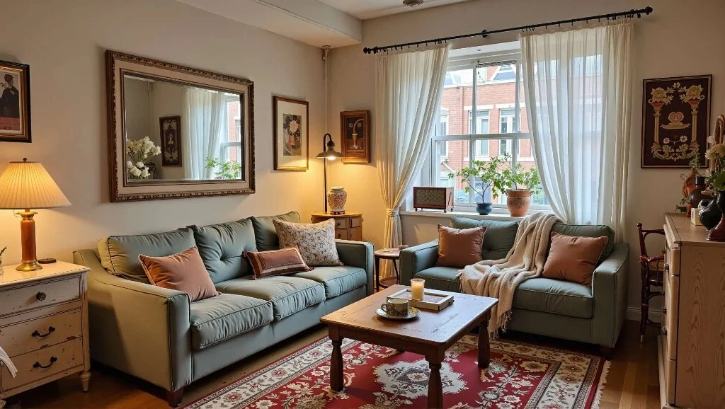 Healing Home Corner with Retro Warm Style