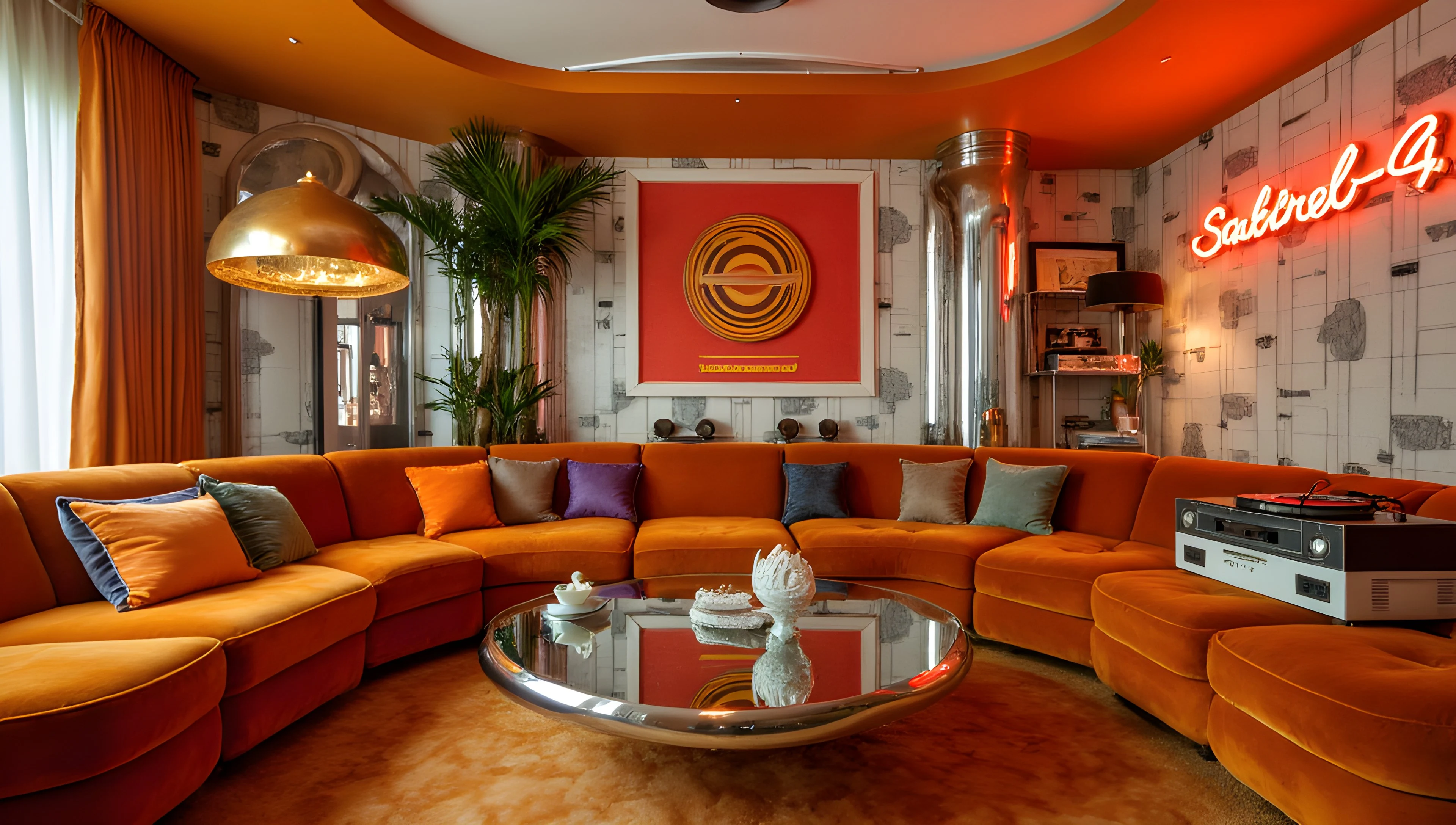 Hardcore Artistic Dwelling of Industrial Style Living room 1