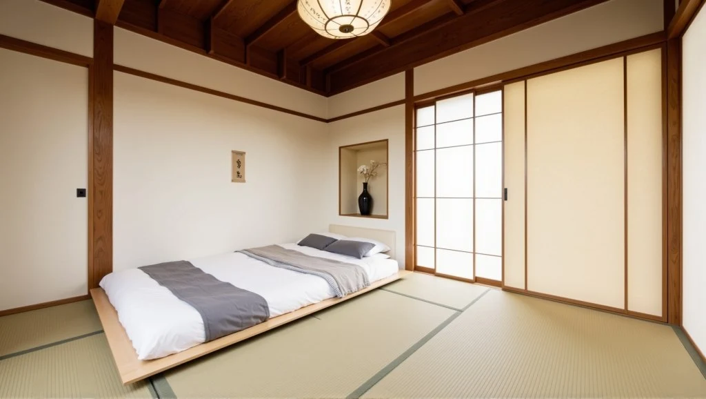 Japanese Haven Wooden Warm Serenity Bedroom interior design idea