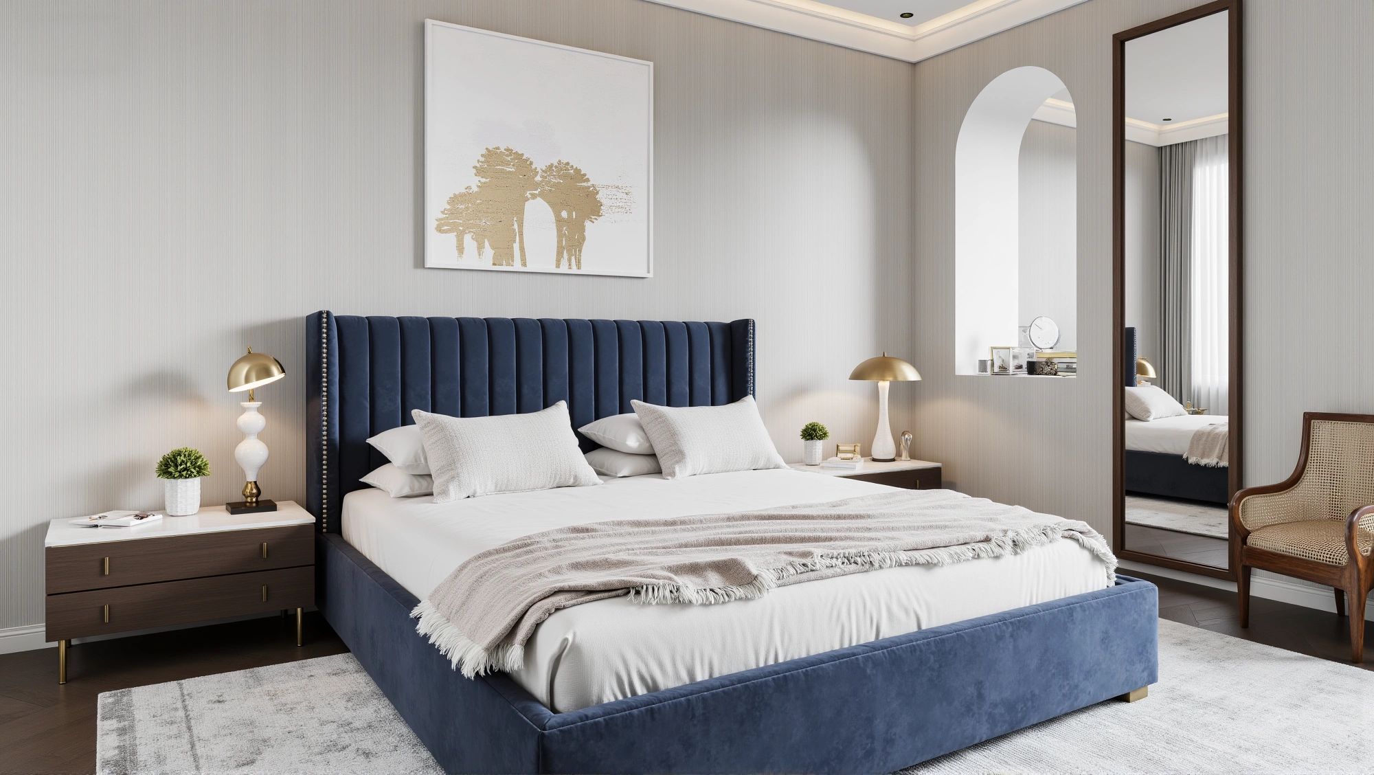 Navy Luxury Bedroom Nestled in Urban Window Views Bedroom 4