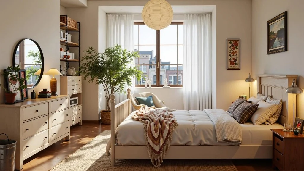Vintage American Style Warm and Casual Home Vibe bedroom