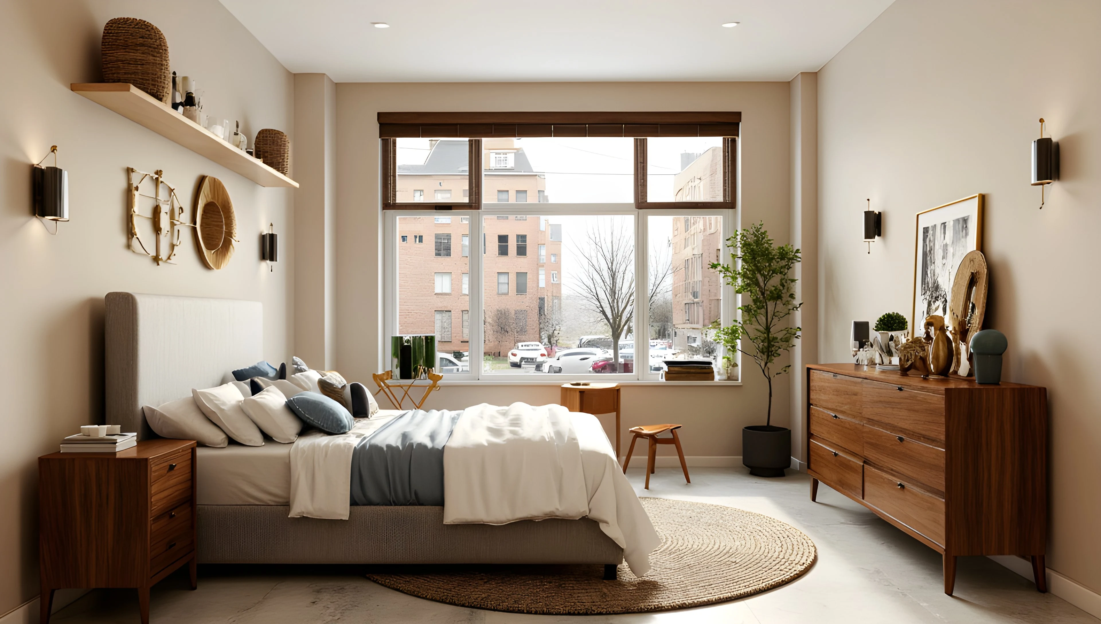 Interweaving Modern Minimalism and Retro Texture Bedroom 1