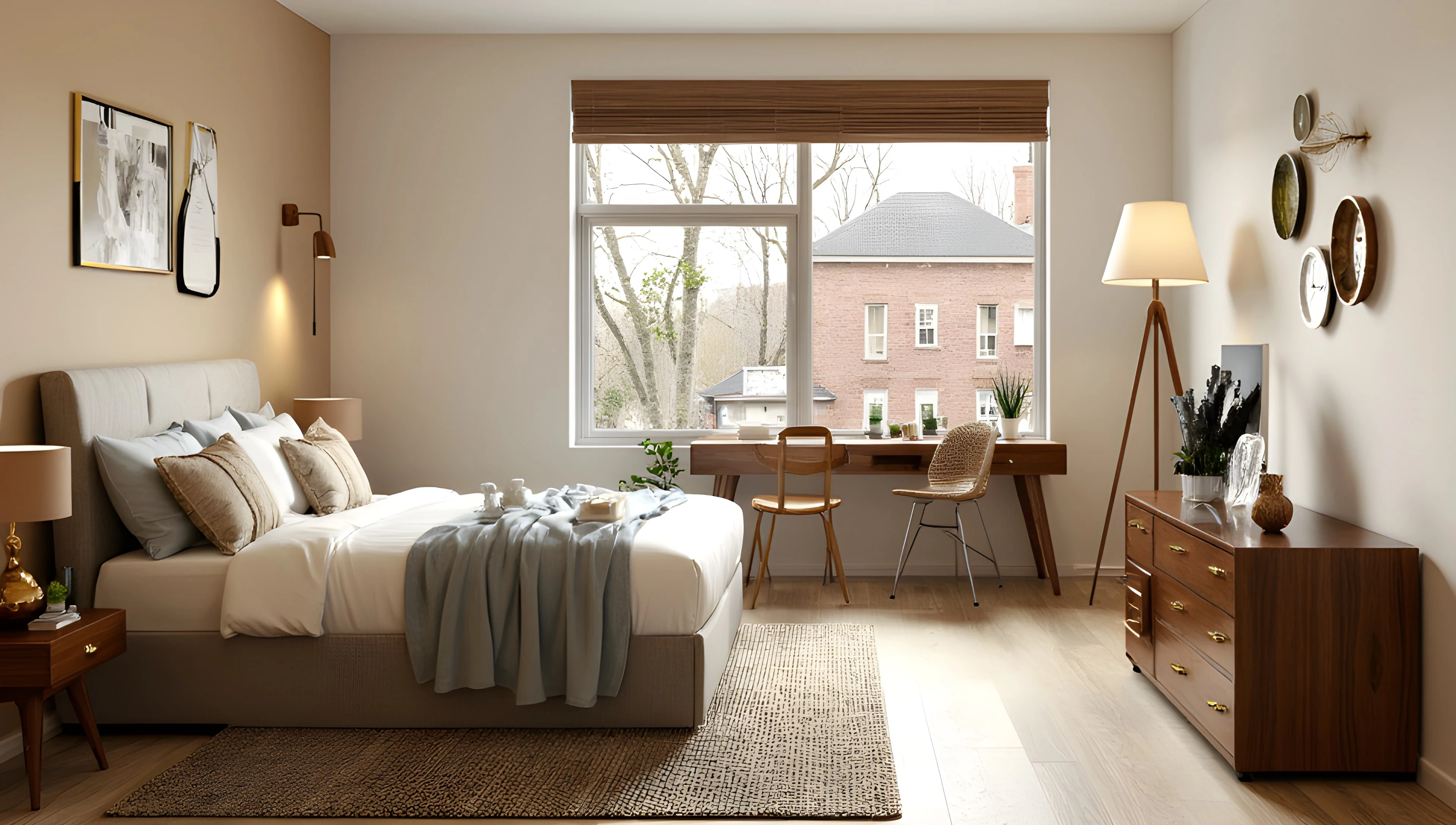 Interweaving Modern Minimalism and Retro Texture Bedroom 2