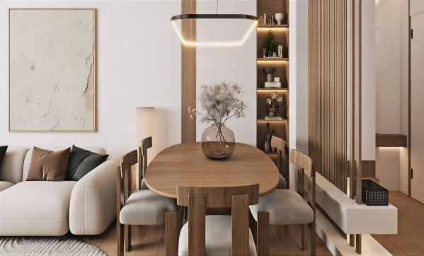 Contemporary Open-Concept Living and Dining Space dining-room