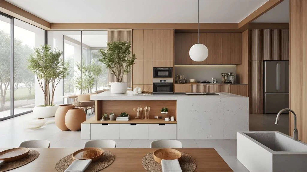 Wood-Style Simple Luxury Elegant Residence dining-room