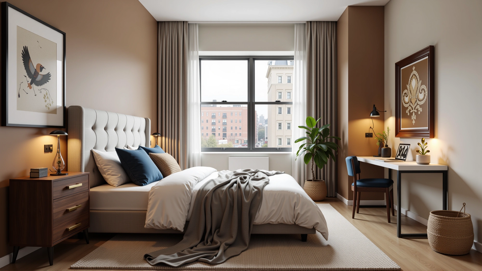 Interweaving Modern Minimalism and Retro Texture Bedroom 3