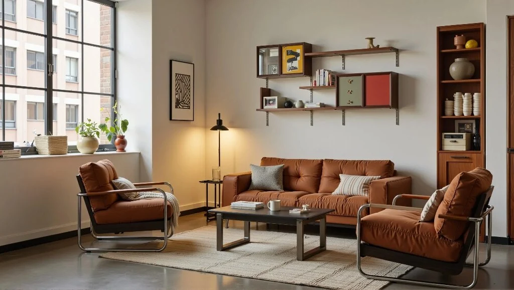 Spatial Resonance of Wooden Warmth and Colors living-room