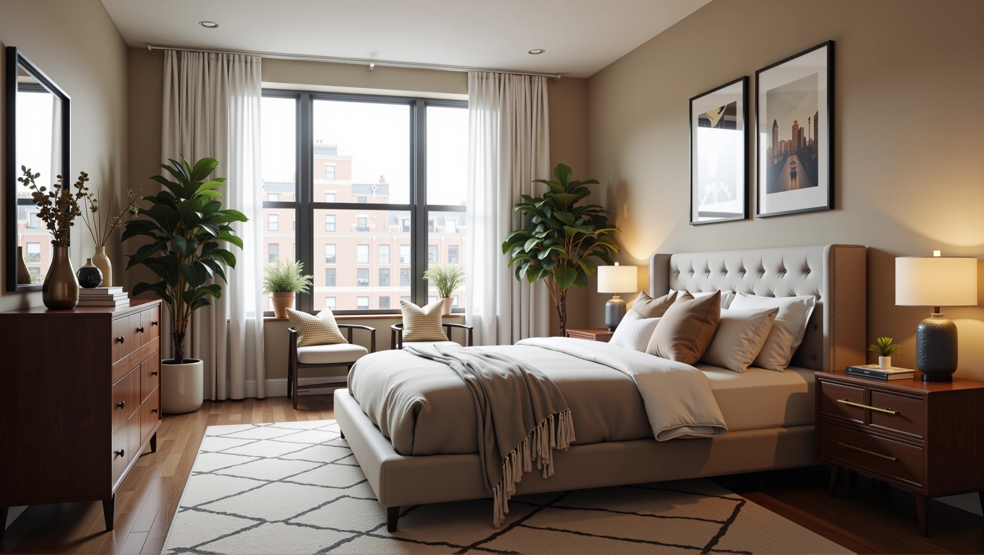 Interweaving Modern Minimalism and Retro Texture Bedroom 5