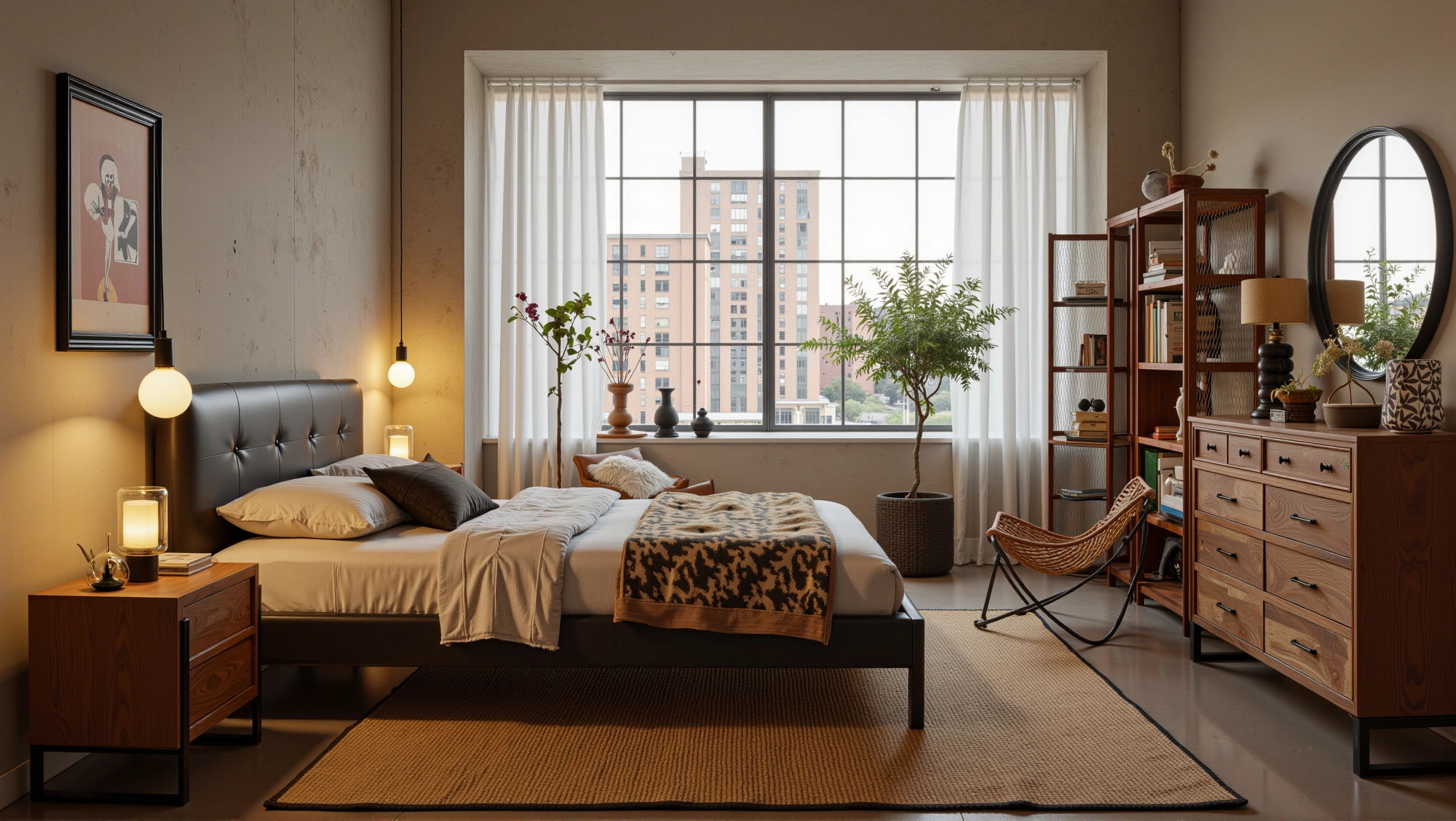 Interweaving Modern Minimalism and Retro Texture Bedroom 4