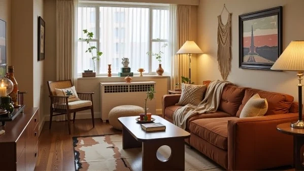 Vintage Warm Living Room: Narrative of Years living-room