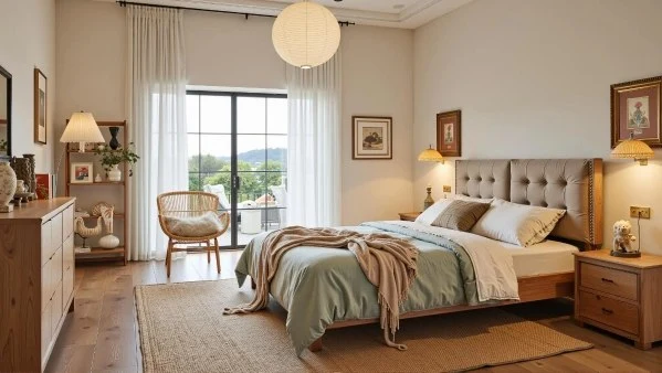 Healing Bedroom Space in Japanese Wabi-Sabi Style