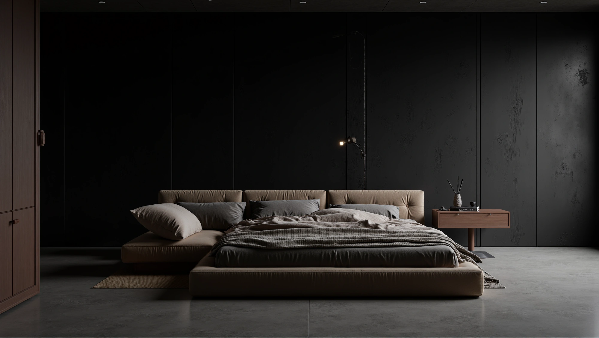 Ink Hush A Serene Minimalist Bedroom Bedroom 1