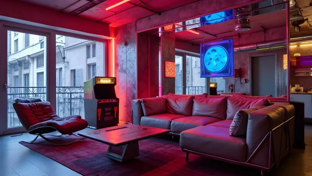 Cyber Neon Secret Realm living-room