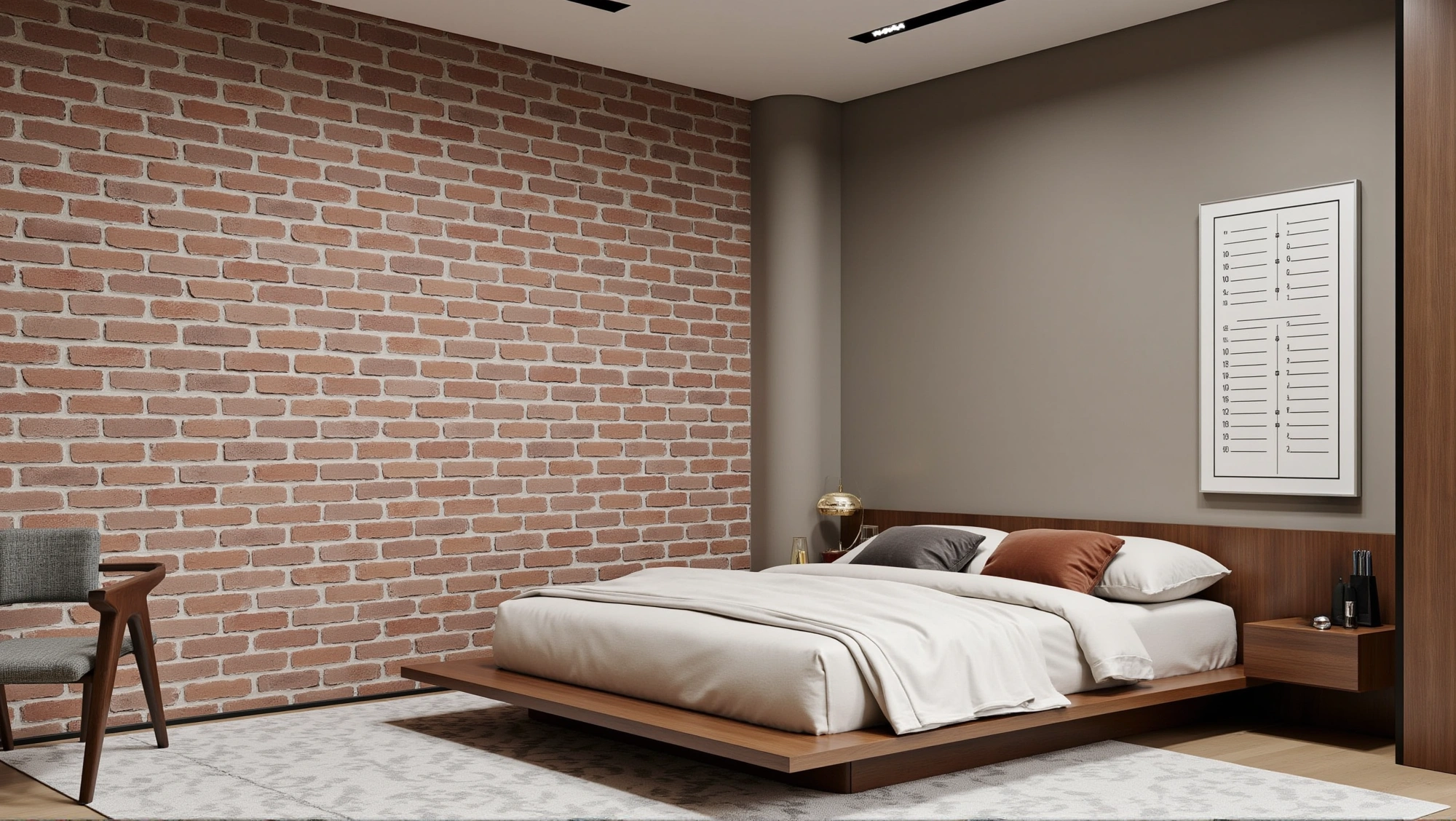 Brick & Wood Bedroom Bedroom 1