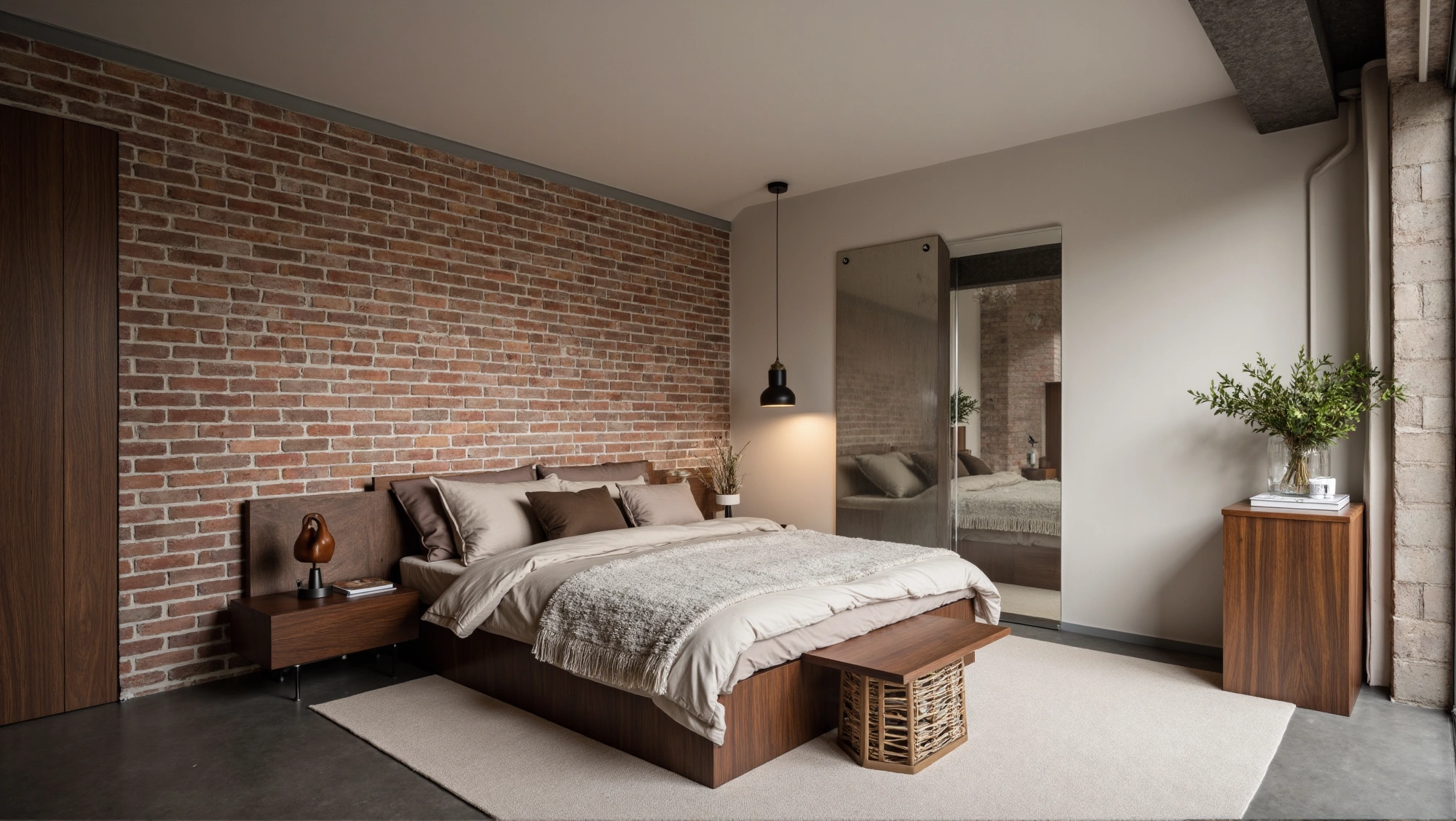 Brick & Wood Bedroom Bedroom 7