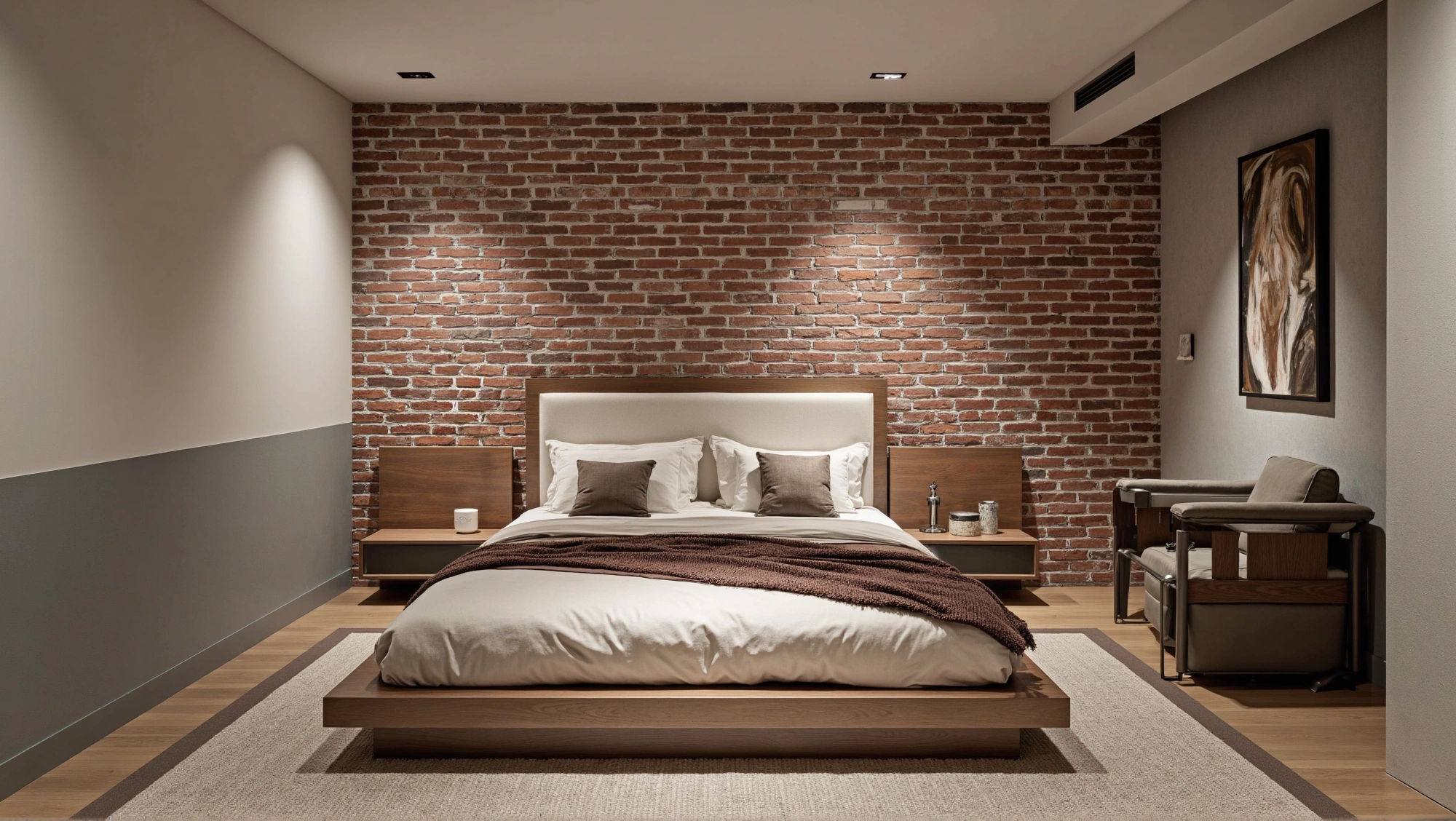 Brick & Wood Bedroom Bedroom 6