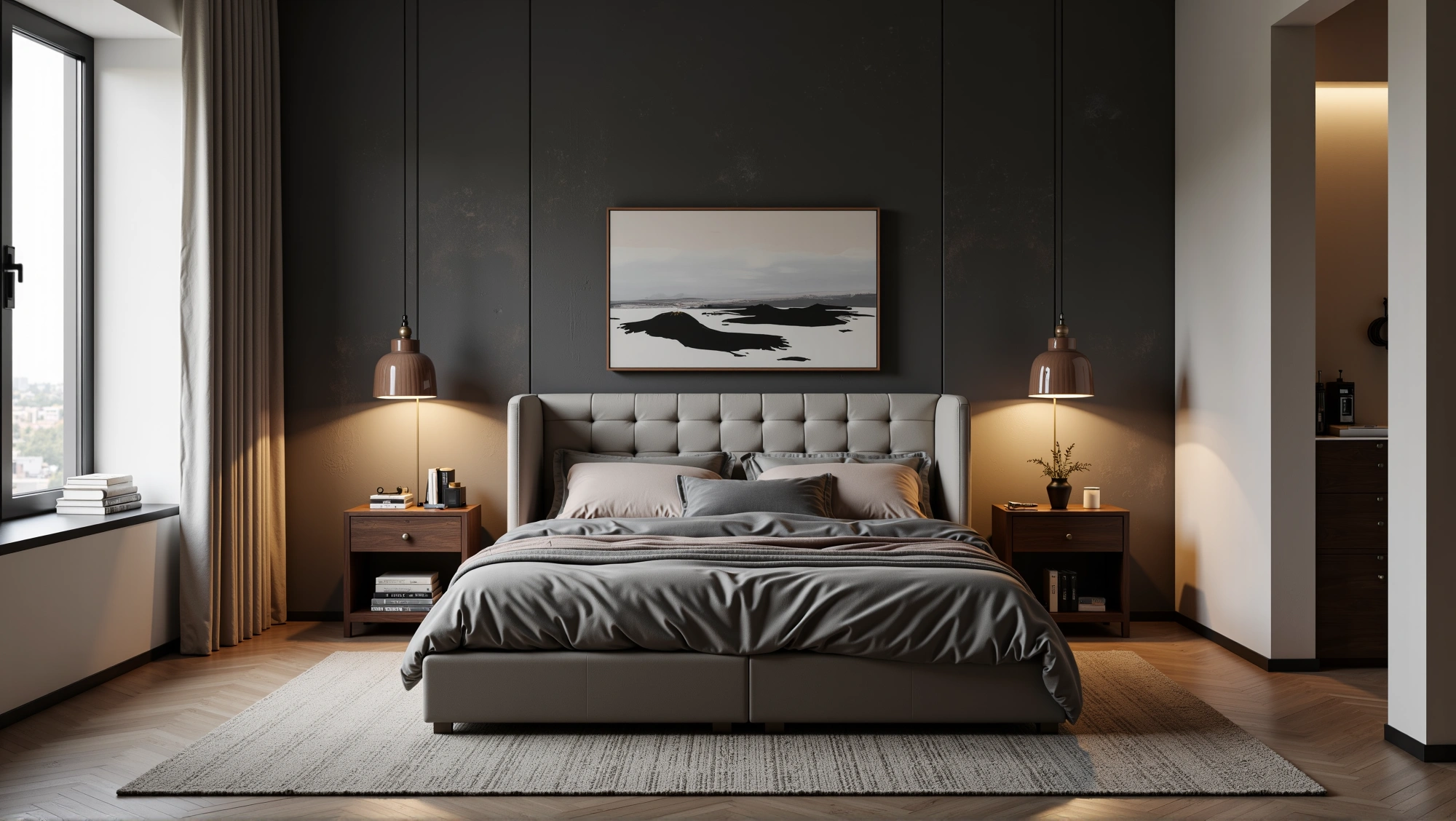 Wabi-Sabi Bedroom in Deep Tones Bedroom 1