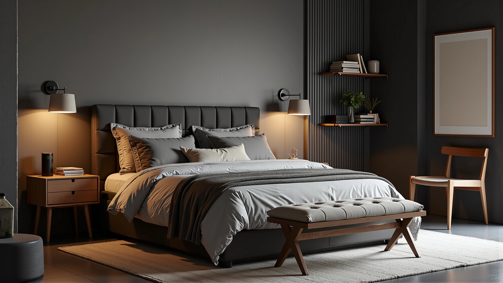 Wabi-Sabi Bedroom in Deep Tones Bedroom 3