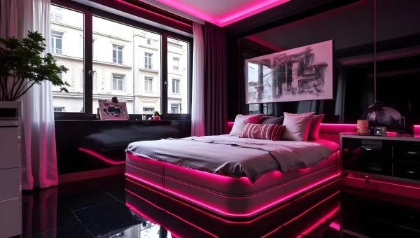 Pink-Purple Neon Bedroom