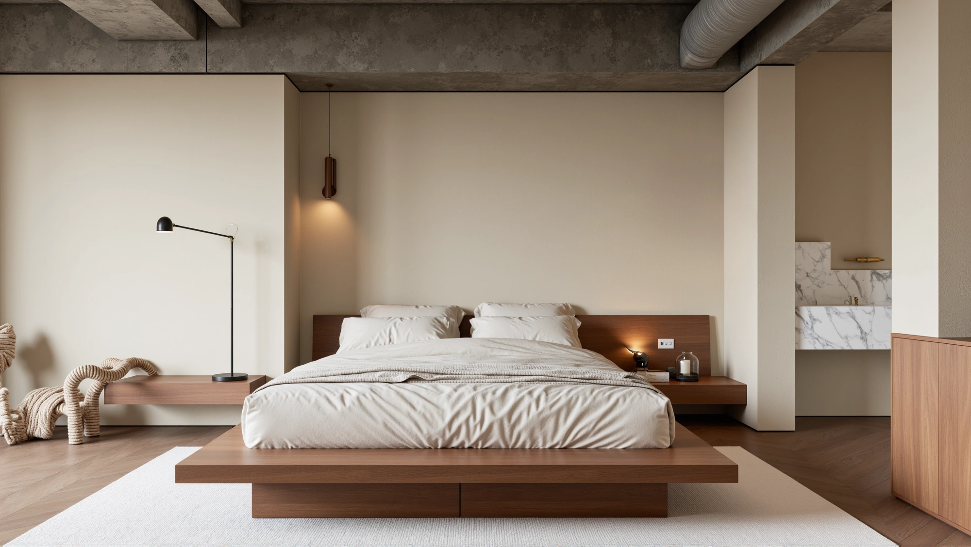 Tranquil Bedroom Blending Industrial Style Bedroom 4