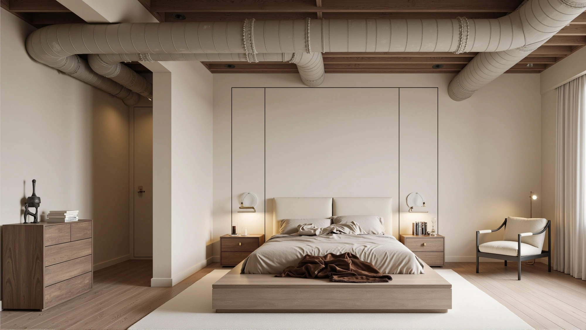 Tranquil Bedroom Blending Industrial Style Bedroom 5
