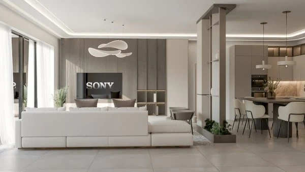 Modern Open-Concept Living & Dining Space living-room