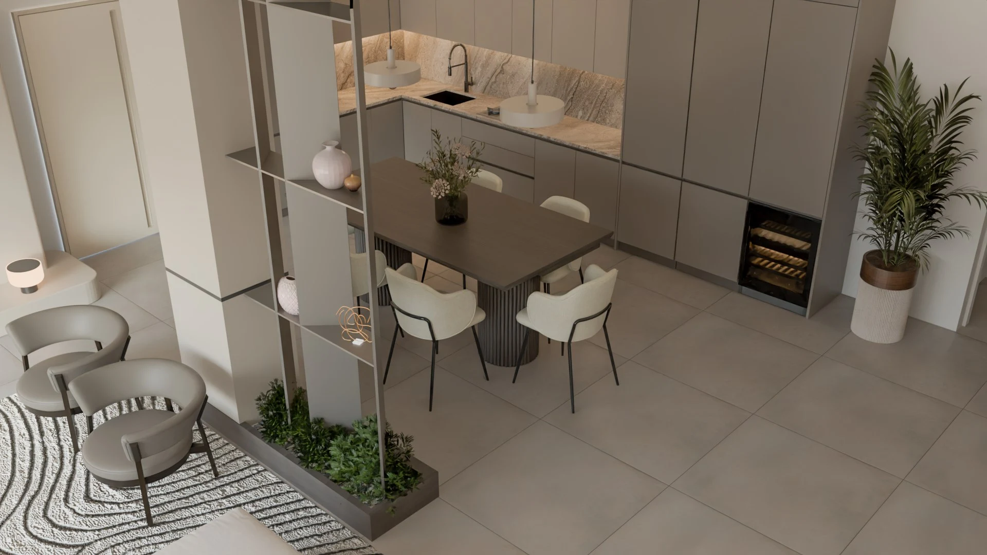 Modern Open-Concept Living & Dining Space Living room 3