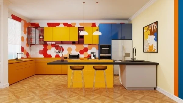 Pop Color Clash An Artful Playful Home kitchen