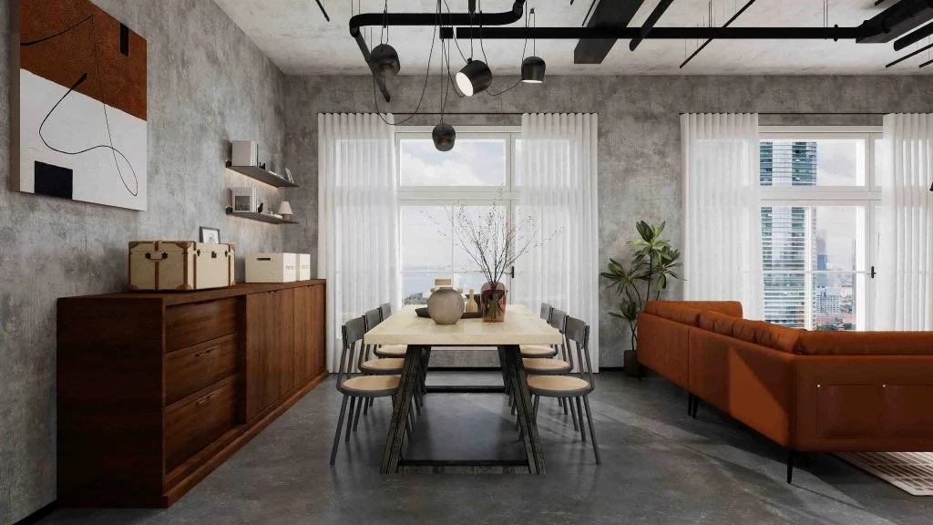 Industrial-Style Residence dining-room
