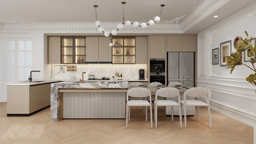 French Light Luxury Mansion dining-room