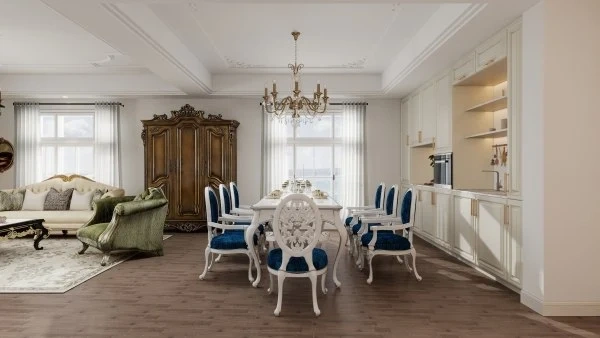 Luxurious and Elegant Home Space in French Style dining-room