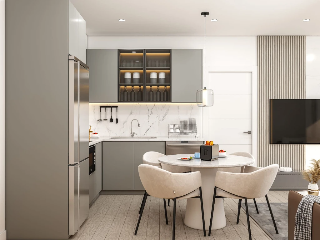 Modern Home Office & Living Room Design(LRMSXD0804)-Living room