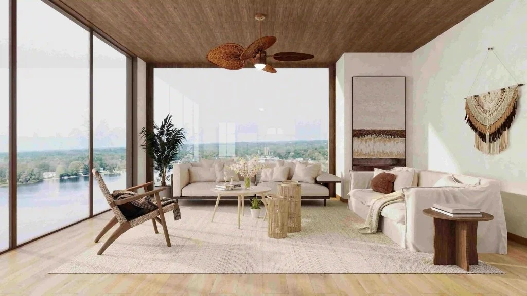 Natural Dwelling, Simple and Warm Home Space living-room