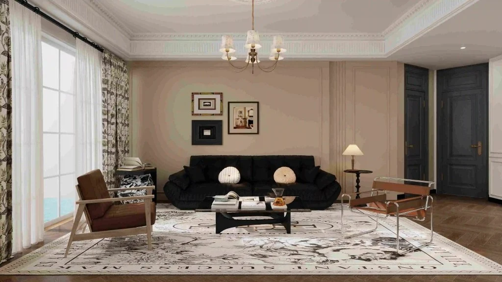 Harmonious Coordination of Retro and Exquisiteness living-room