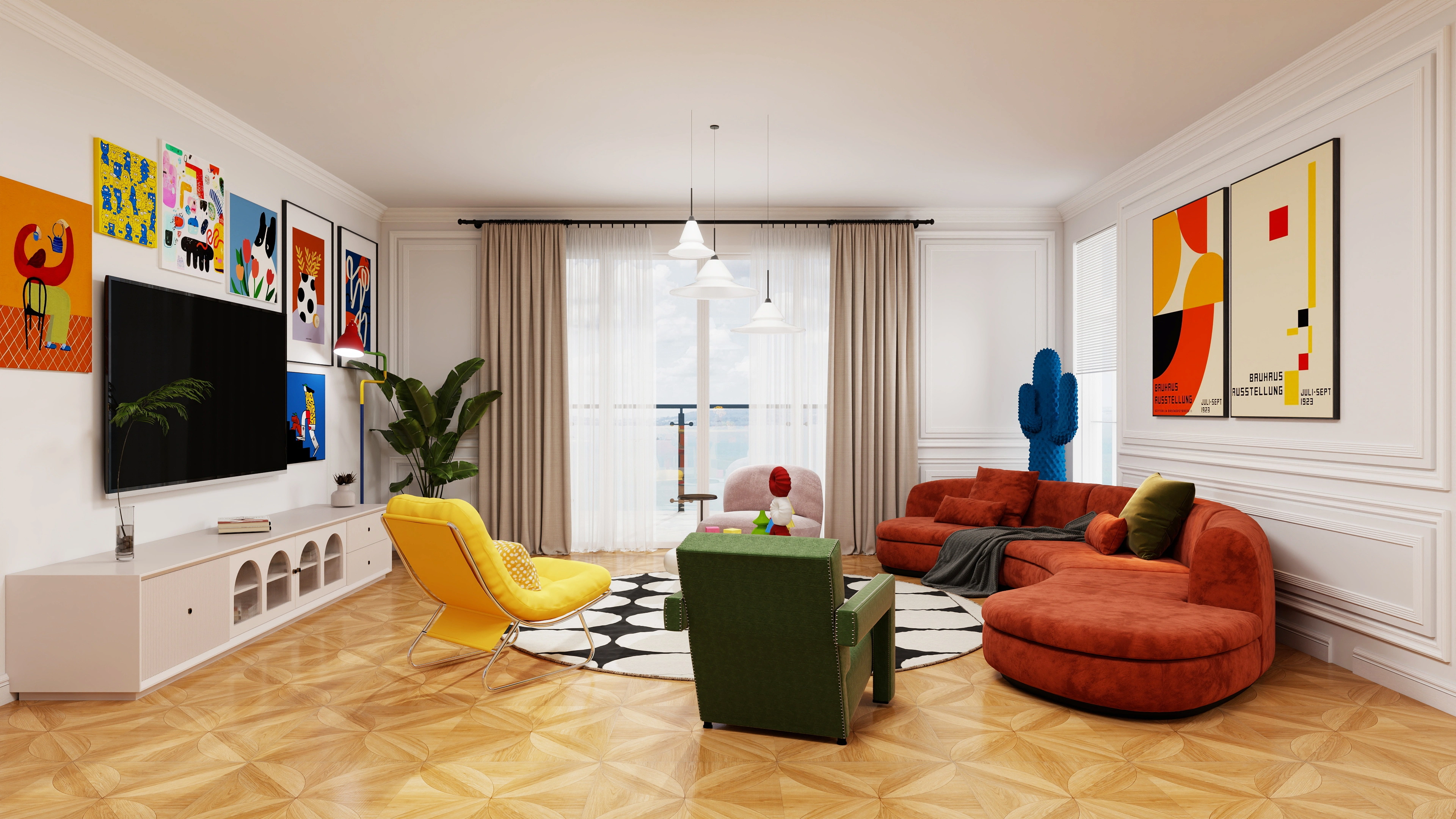 Pop Color Clash An Artful Playful Home Living room 2