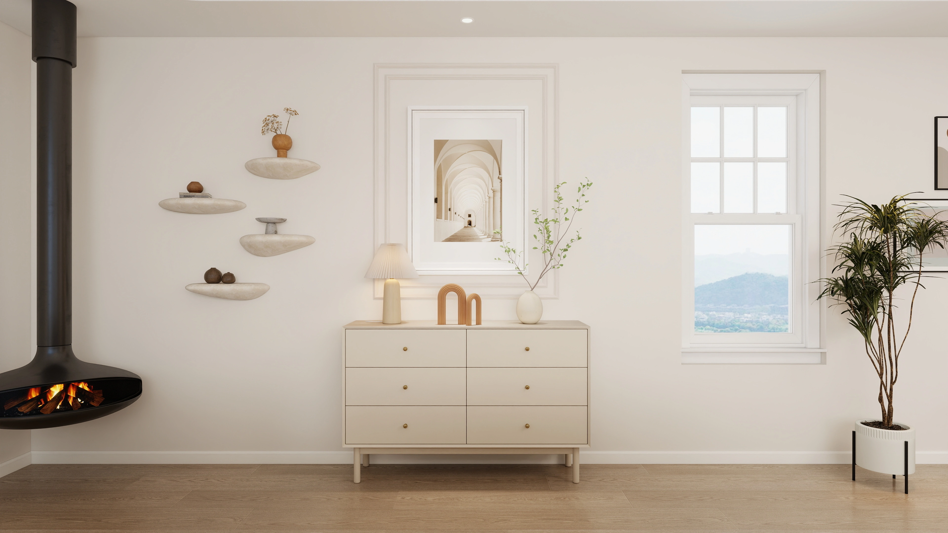 Warm and Soft-Style Residence Living room 3