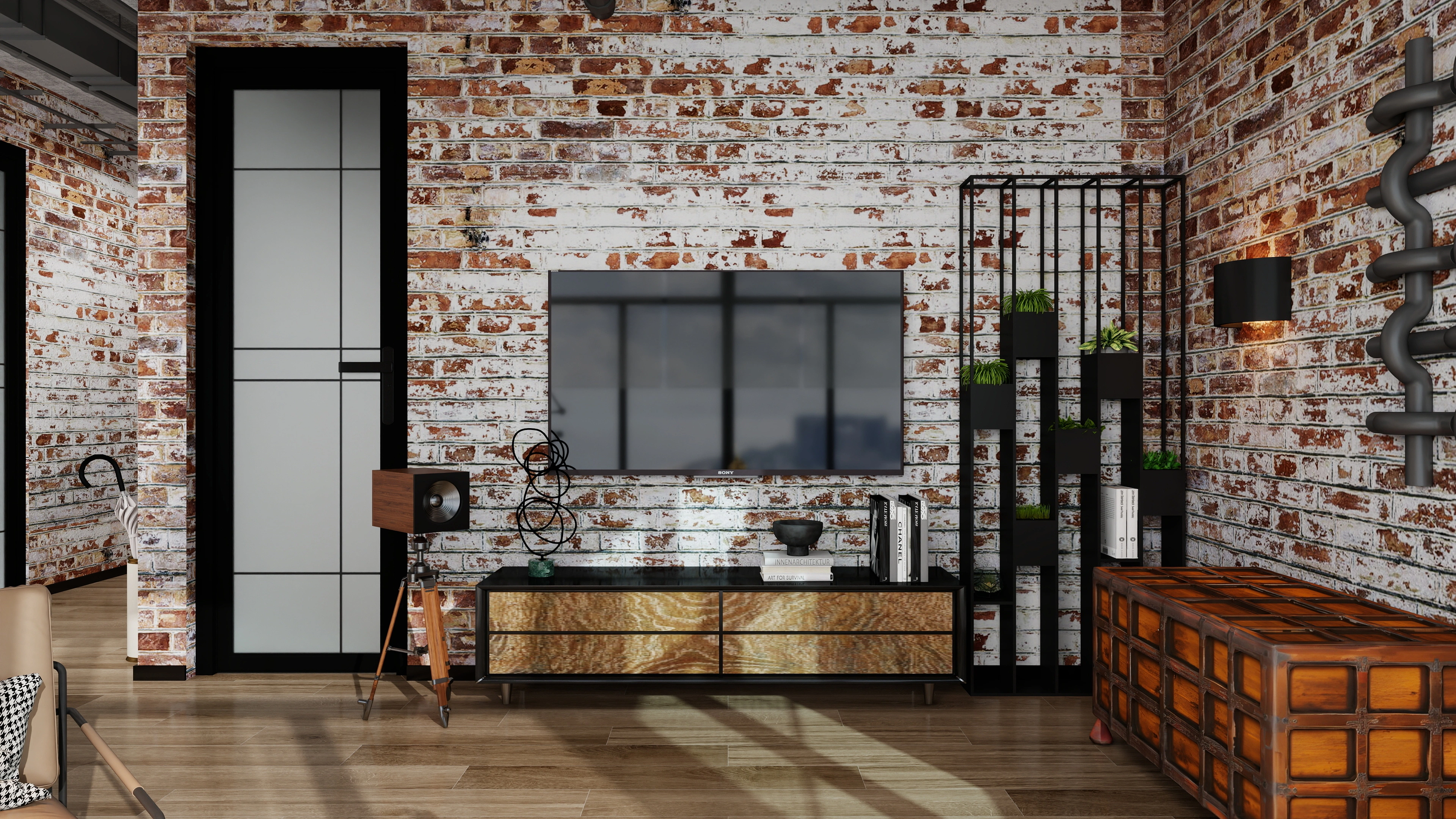 A Trendy Home of Retro and Personalit Living room 3