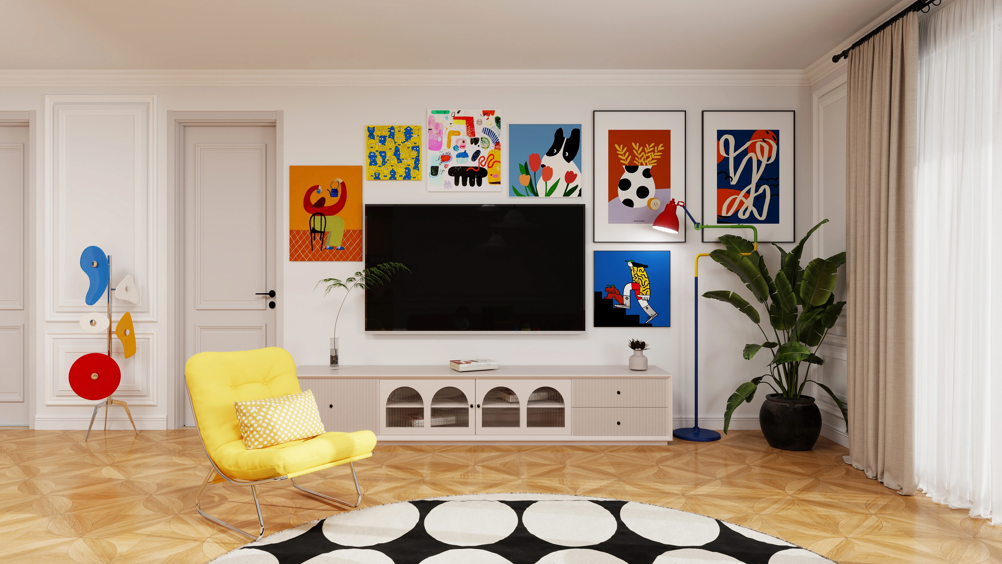 Pop Color Clash An Artful Playful Home Living room 4