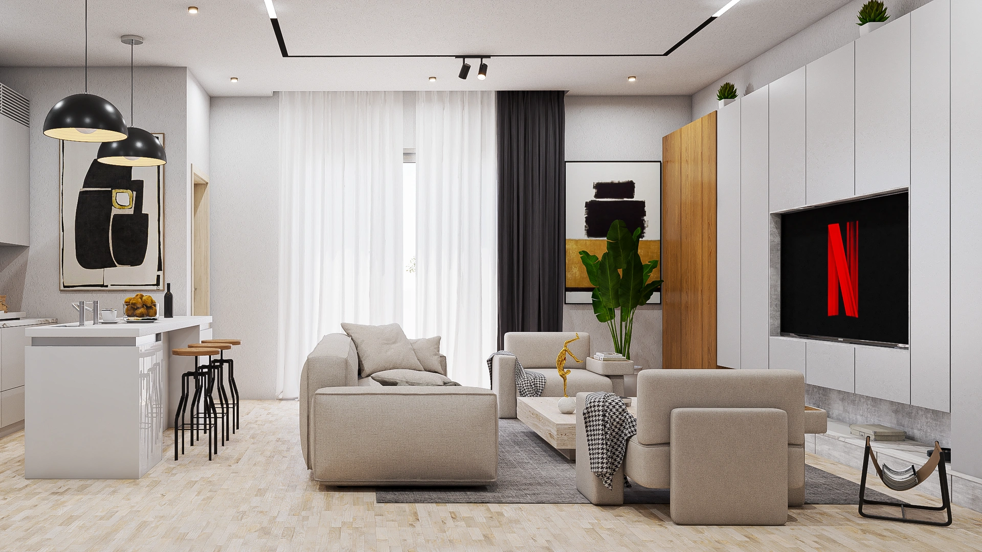 Modern Minimal Elegance Living room 1