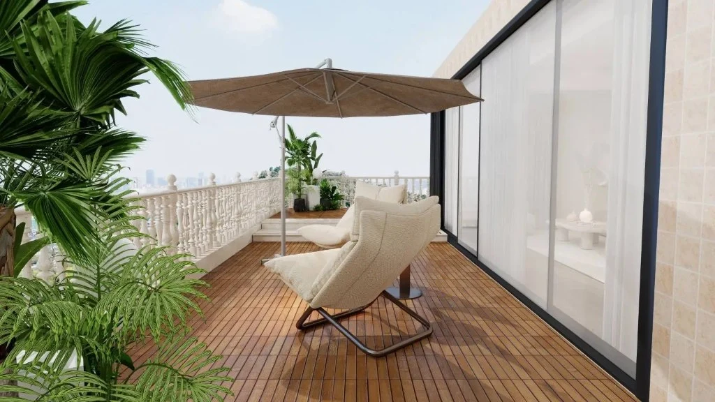 Warm and Soft-Style Residence yard