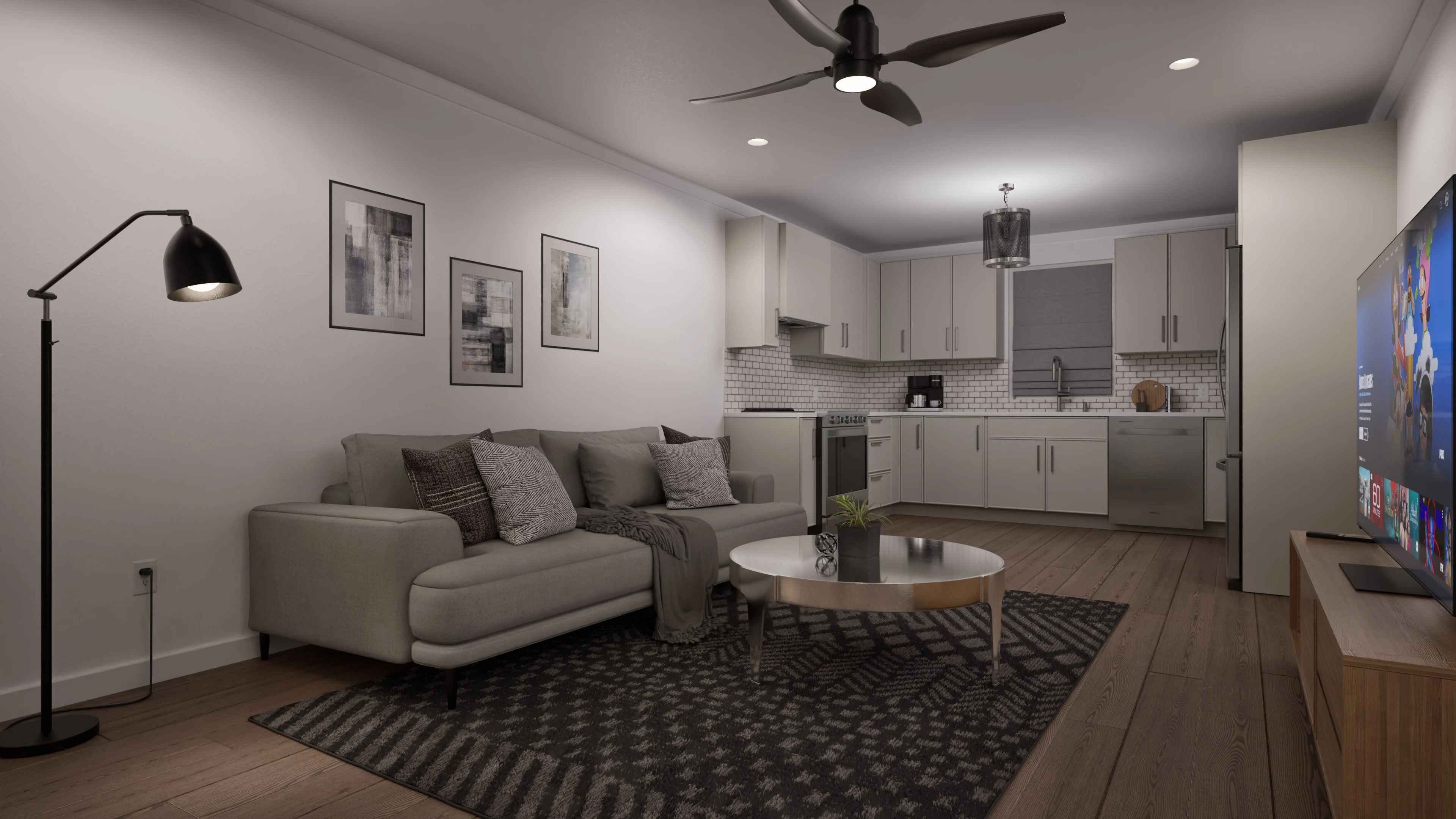 Modern Apartment Unit Living room 1