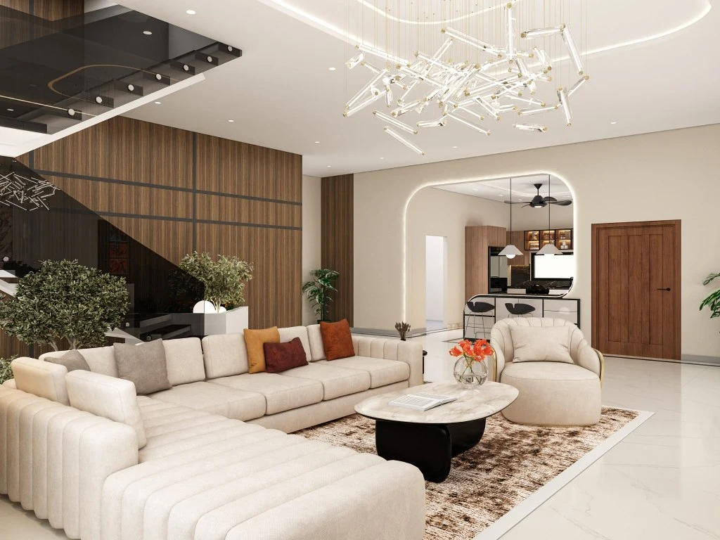Living Room & Contemporary Kitchen living-room