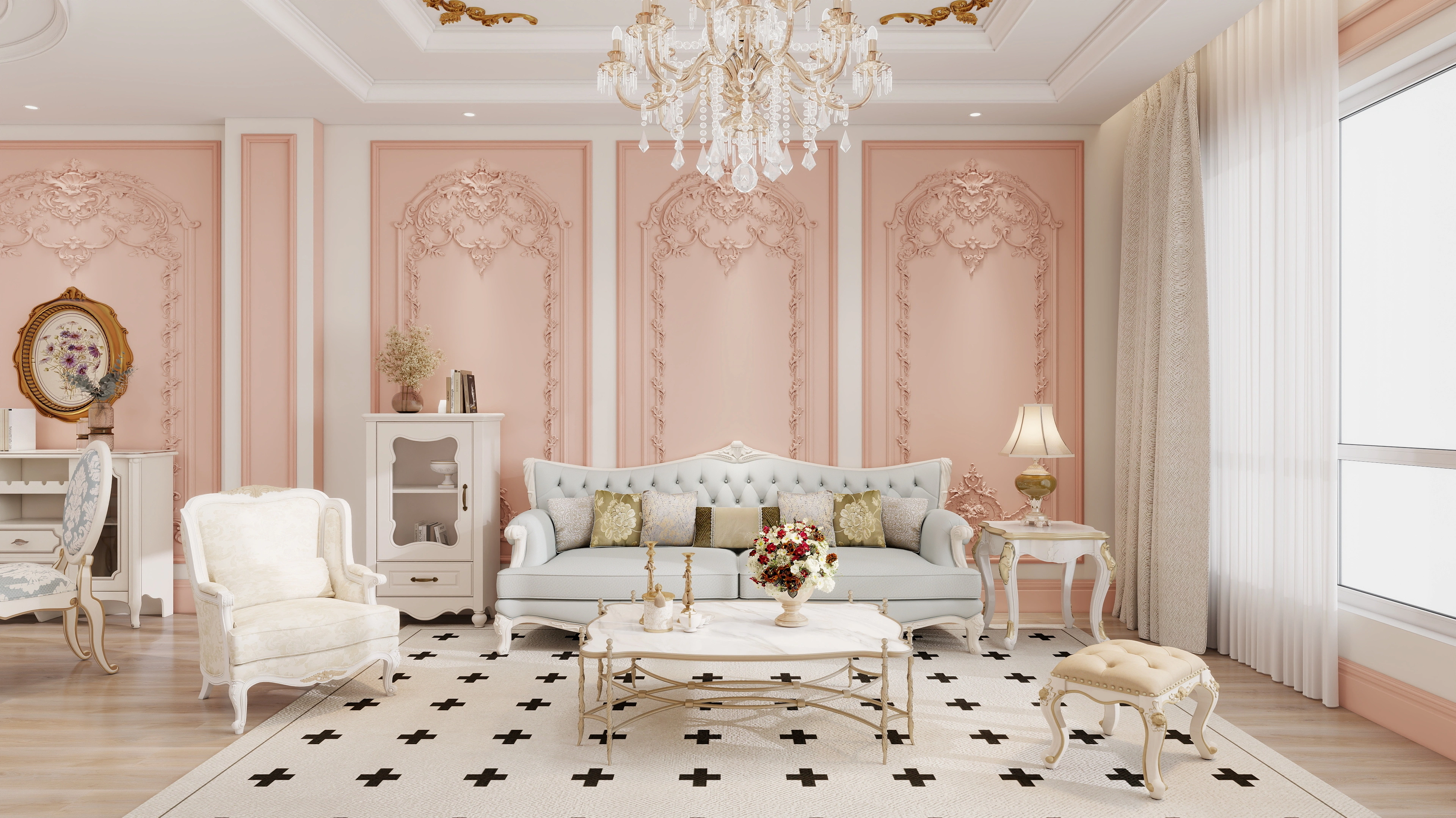 Rococo Style: Modern Design Ideas for Elegant Living room 1