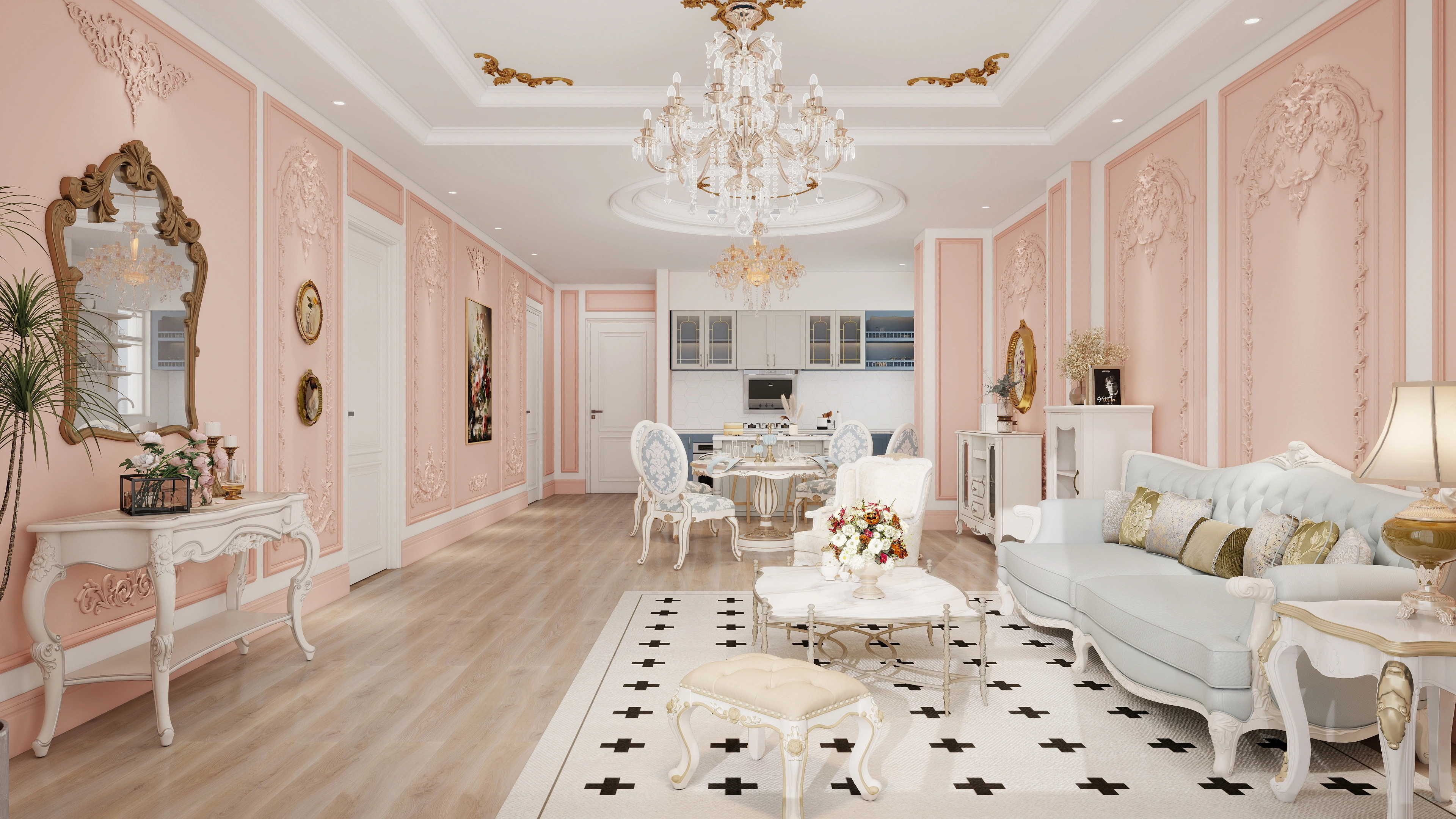 Rococo Style: Modern Design Ideas for Elegant Living room 2