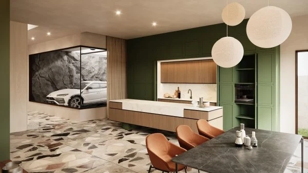 Green Haven: A Modern Home with Natural Soul kitchen