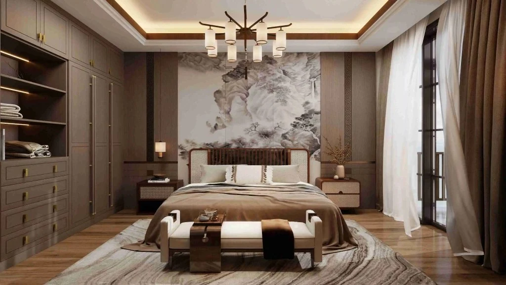 Elegance of New Chinese Style, Poetic Home Space bedroom