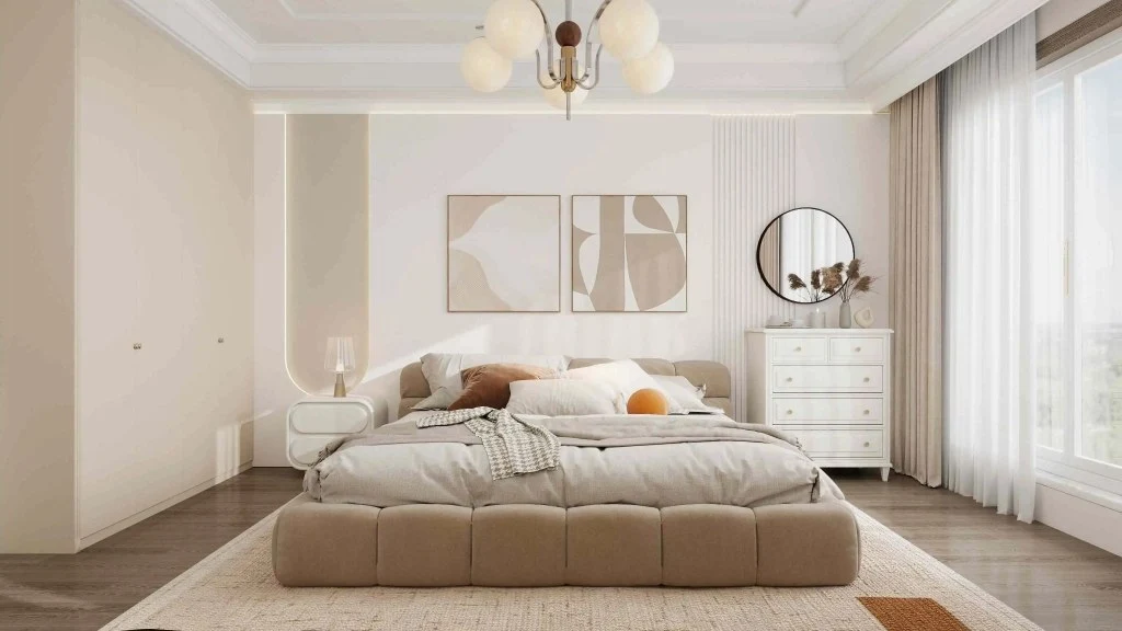 Warm and Soft-Style Residence bedroom