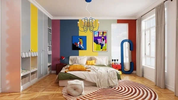 Pop Color Clash An Artful Playful Home bedroom