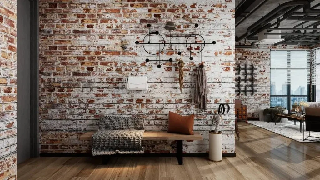 A Trendy Home of Retro and Personalit entryway