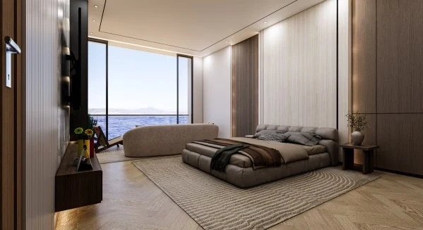Modern Coastal Luxury Living Room Design bedroom